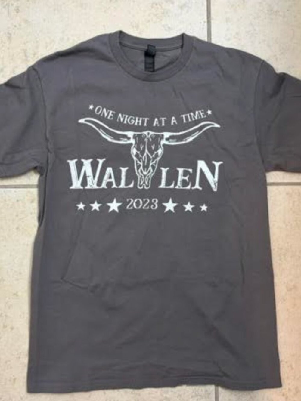 Morgan Wallen Tour 2023 T-Shirt Medium Unisex Gray One Night At A Time NWOT